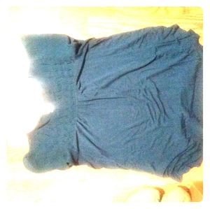 Teal sz L ruffle sleeve top